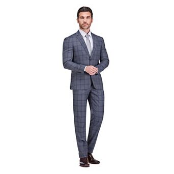 Gino Vitale Slim Fit 2 pc Performance Stretch Plaid Suit