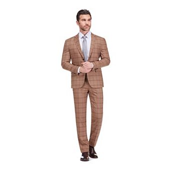 Gino Vitale Slim Fit 2 pc Performance Stretch Plaid Suit