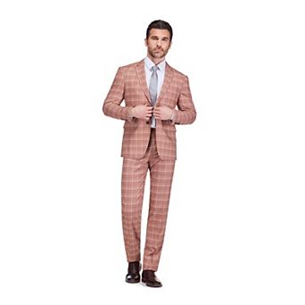 Gino Vitale Slim Fit 2 pc Performance Stretch Plaid Suit