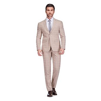 Gino Vitale Slim Fit 2 pc Performance Stretch Plaid Suit