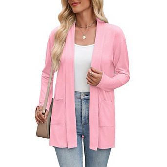 Zeagoo Women's Long Sleeve Open Front Sweaters Casual Loose Lightweight Cardigans with Pockets
