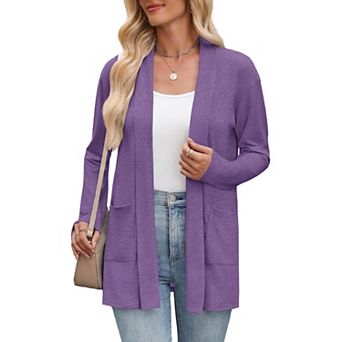Zeagoo Women's Long Sleeve Open Front Sweaters Casual Loose Lightweight Cardigans with Pockets
