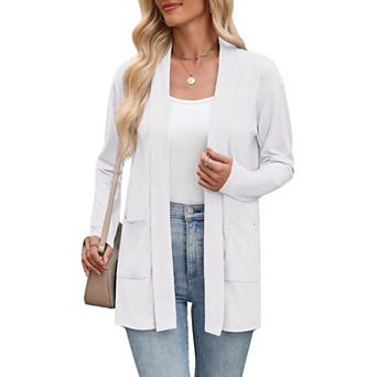 Zeagoo Women's Long Sleeve Open Front Sweaters Casual Loose Lightweight Cardigans with Pockets