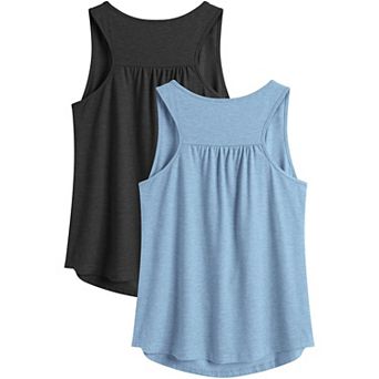 Pinspark Women's Racerback Sleeveless Workout Top Loose Fit Athletic Yoga Gym Shirt