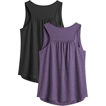 Pinspark Women's Racerback Sleeveless Workout Top Loose Fit Athletic Yoga Gym Shirt