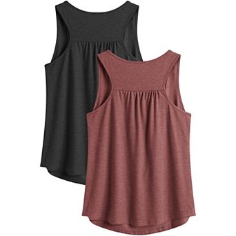 Pinspark Women's Racerback Sleeveless Workout Top Loose Fit Athletic Yoga Gym Shirt