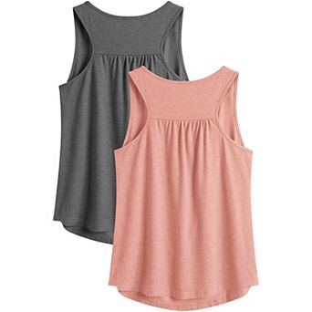 Pinspark Women's Racerback Sleeveless Workout Top Loose Fit Athletic Yoga Gym Shirt