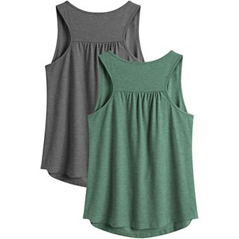 Pinspark Women's Racerback Sleeveless Workout Top Loose Fit Athletic Yoga Gym Shirt