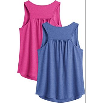 Pinspark Women's Racerback Sleeveless Workout Top Loose Fit Athletic Yoga Gym Shirt