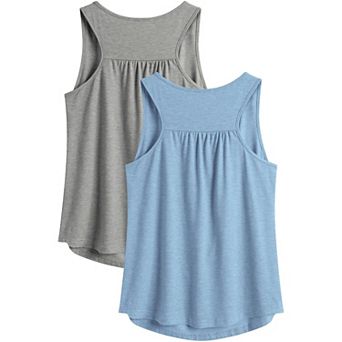 Pinspark Women's Racerback Sleeveless Workout Top Loose Fit Athletic Yoga Gym Shirt