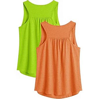 Pinspark Women's Racerback Sleeveless Workout Top Loose Fit Athletic Yoga Gym Shirt