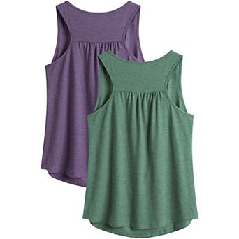 Pinspark Women's Racerback Sleeveless Workout Top Loose Fit Athletic Yoga Gym Shirt