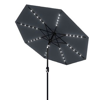 10ft Patio Umbrella with Solar LED Lights, Outdoor Table Umbrella with Tilt And Crank