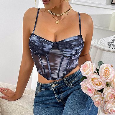 Women's Underwire Mesh Corset Top