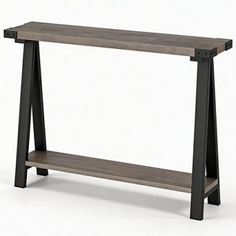 2 tier Console Table, Entryway Table with Storage Shelf, Sofa Table w/ Metal Frame for Living Room