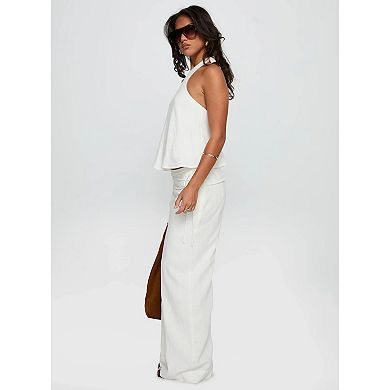 Women’s High Waisted Wide Leg Pants Wrap Front Side Tie Vacation Trousers