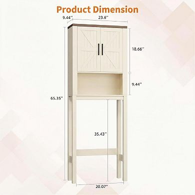 Toilet Rack with Over The Toilet Storage Cabinet, Bathroom Cabinet with Adjustable Shelf