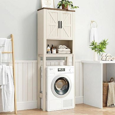 Toilet Rack with Over The Toilet Storage Cabinet, Bathroom Cabinet with Adjustable Shelf