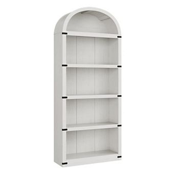 1 x 5 tier Arched Bookshelf Antique White for Bedroom Living Room Home Office