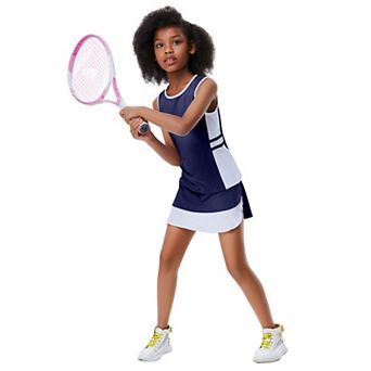 Girls Sport Tank Top and Layered Skirt Set Athletic Outfit