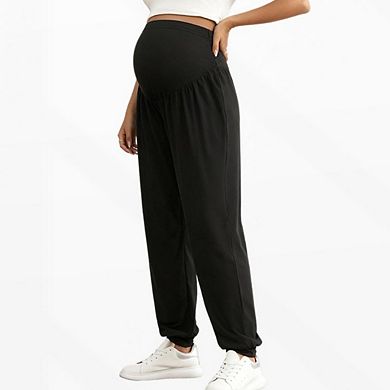 Women's Maternity Stretchy Lounge Workout Sweatpants Casual Loose Comfy Pregnancy Pants