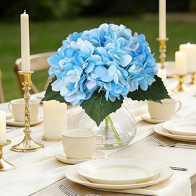 Artificial Hydrangea Flowers with Vase and Fake Water