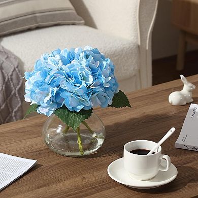 Artificial Hydrangea Flowers with Vase and Fake Water