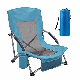 Low Beach Chair,Folding Portable Lay Chairs,Lightweight Extra Wide Seat Chair for Camping,Travel