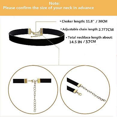 30 Pcs Black Choker Necklaces Set for Wo