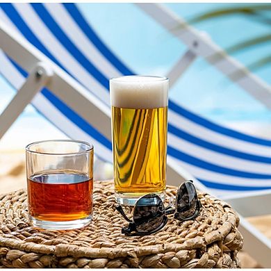 8pc Drinking Glass Set, Hurricane Glasses for Cocktails & Beverages