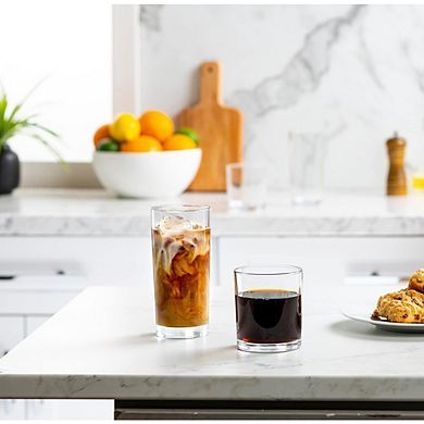 8pc Drinking Glass Set, Hurricane Glasses for Cocktails & Beverages