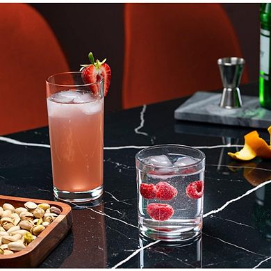 8pc Drinking Glass Set, Hurricane Glasses for Cocktails & Beverages