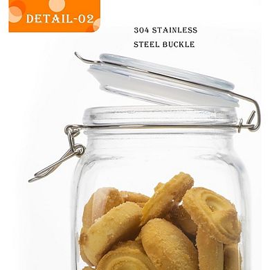 Airtight Glass Food Storage Jars with Clamp Lids, Pantry Canister Set