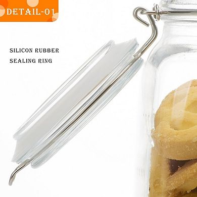 Airtight Glass Food Storage Jars with Clamp Lids, Pantry Canister Set
