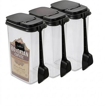 Airtight Food Storage Canister Set with Scoop, Labels & Kitchen Jars
