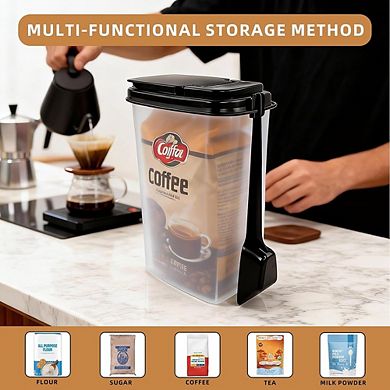 Airtight Food Storage Canister Set with Scoop, Labels & Kitchen Jars