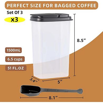 Airtight Food Storage Canister Set with Scoop, Labels & Kitchen Jars