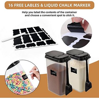 Airtight Food Storage Canister Set with Scoop, Labels & Kitchen Jars