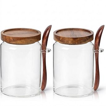 Airtight Glass Coffee Canister with Spoon for Coffee Storage