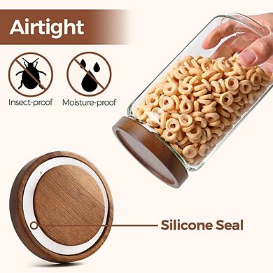 Airtight Glass Coffee Canister with Spoon for Coffee Storage