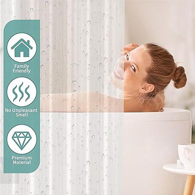 Heavy-Duty PEVA Shower Curtain Liner with Magnets, Waterproof Thickened Plastic