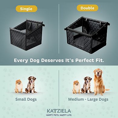 KATZIELA Single Dog Car Seat Cover Heavy Duty Waterproof Protector For SUV`s AndTrucks