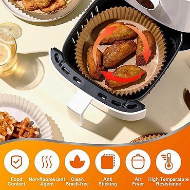 9.5-Inch Disposable Air Fryer Paper Liners, Non-Stick, Oil-Resistant, 48QT