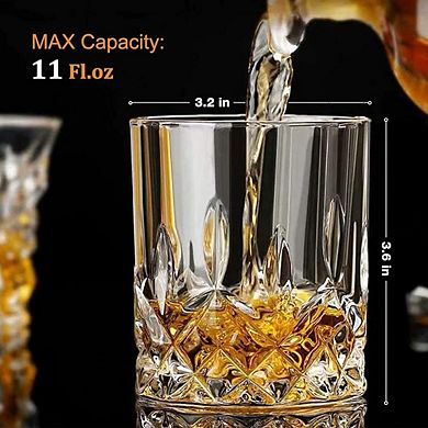 8-Piece Whiskey Glass Set Old-Fashioned Tumblers for Bourbon & Cocktails