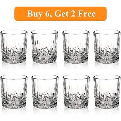 8-Piece Whiskey Glass Set Old-Fashioned Tumblers for Bourbon & Cocktails