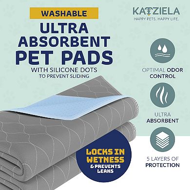 Katziela Quick-Drying Washable Pee Pads for Dogs (Hexagon 36X41) Waterproof Reusable