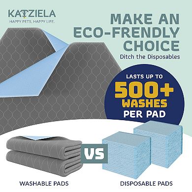 Katziela Quick-Drying Washable Pee Pads for Dogs (Hexagon 36X41) Waterproof Reusable