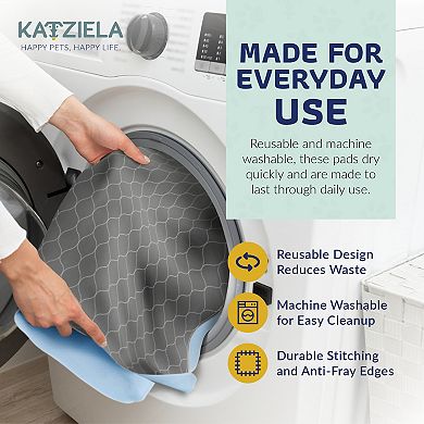 Katziela Quick-Drying Washable Pee Pads for Dogs (Hexagon 36X41) Waterproof Reusable