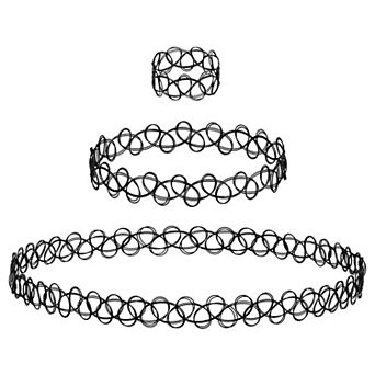 3 pc Tattoo Choker Jewelry Set