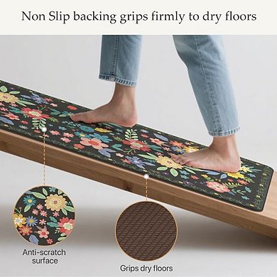 2PC Cushioned Kitchen Mat Set, Non-Slip Waterproof Anti-Fatigue Floor Rugs